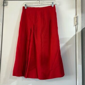 American Vintage USA Red Pleated Skirt A Line Evan Picone Union Made 10